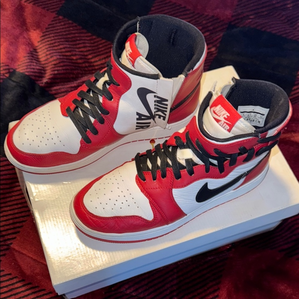 Nike Air Jordan 1 **Rare**Red and White Womens Sneakers - Picture 3 of 7